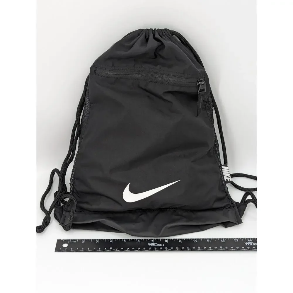 Nike BA5256-010 Gym Bag Black Black White Alpha Adapt Cinch Backpack